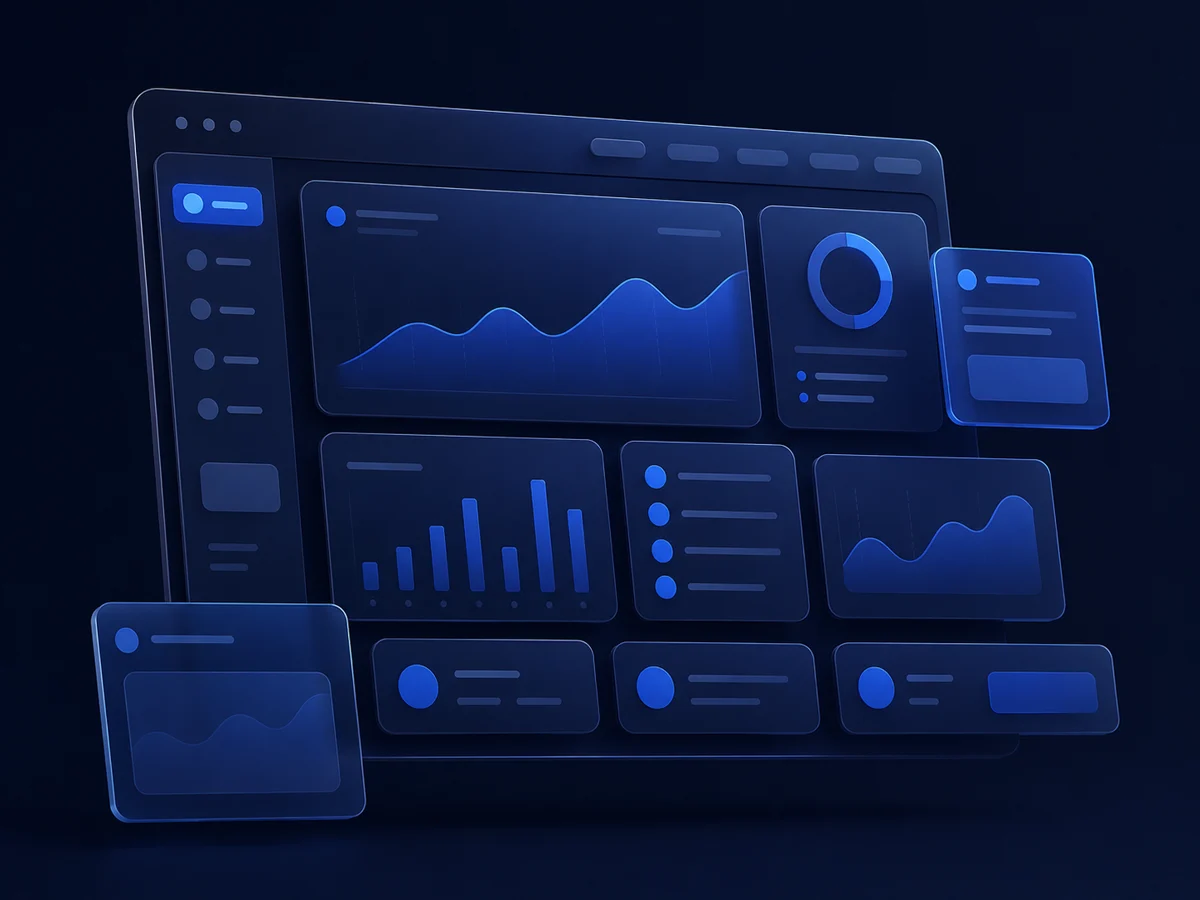 Abstraktes Dashboard einer massgeschneiderten Software